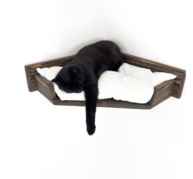 Modern wall-mounted cat bed for corners
