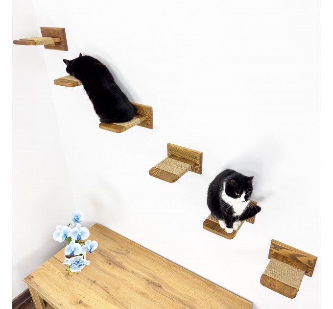 Set cat 6 steps with rope - cat furniture cat shelves cat shelf