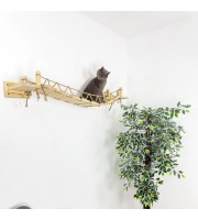 Modern wall-mounted cat bridge – wooden climbing furniture for kittens