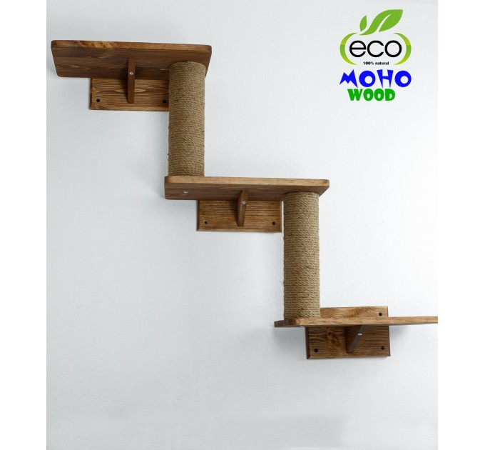 Wall mounted cat shelves and beds combo
