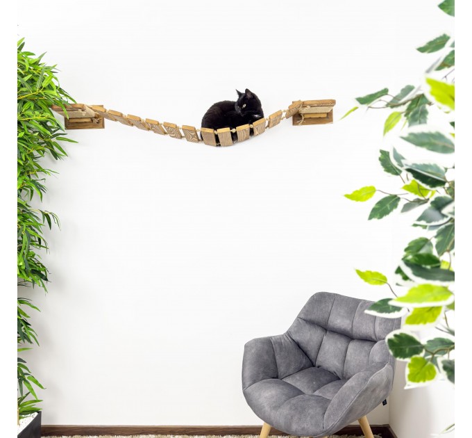 Comfortable floating cat bridge – fun wall playground