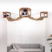 Ceiling mounted bed with pillow and 3 hexagon ceiling shelf