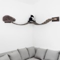 Floating wooden cat bridge – fun kitten wall furniture