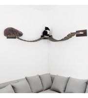 Wooden cat bridge for wall – floating kitten playground furniture