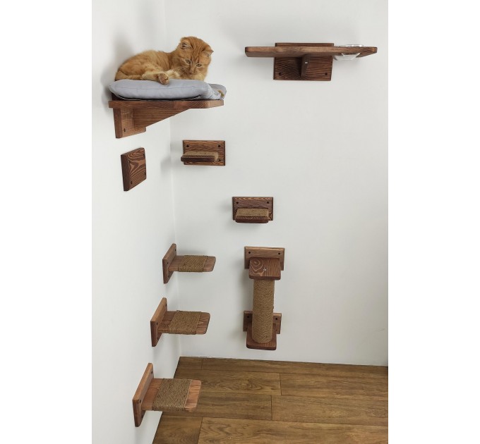 Cat wall furniture, elevated playground for active pets