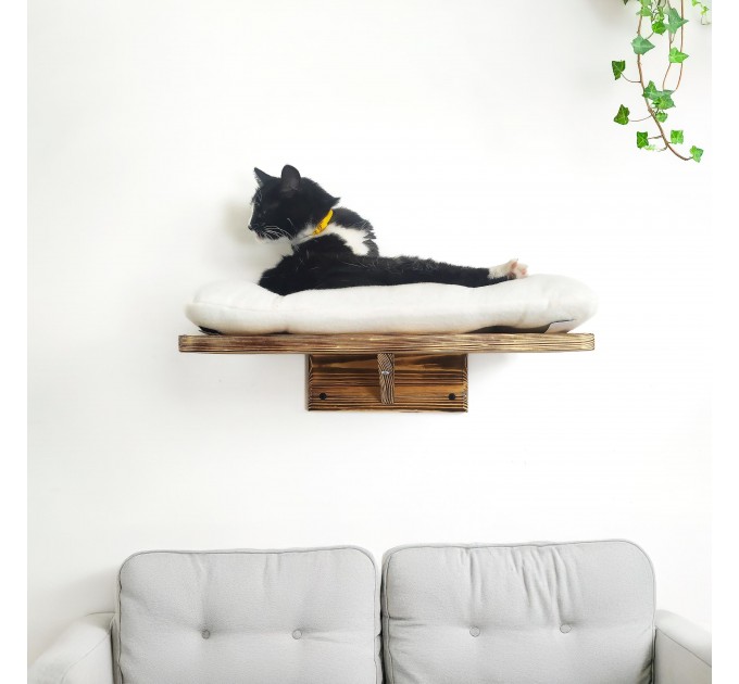 Cat shelves kitten wall mounted bed with pillow