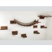 Climbing cat bridge set with feeder and steps – wall-mounted playground