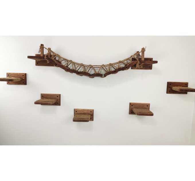 Cat climbing wall playground – bridge and step set