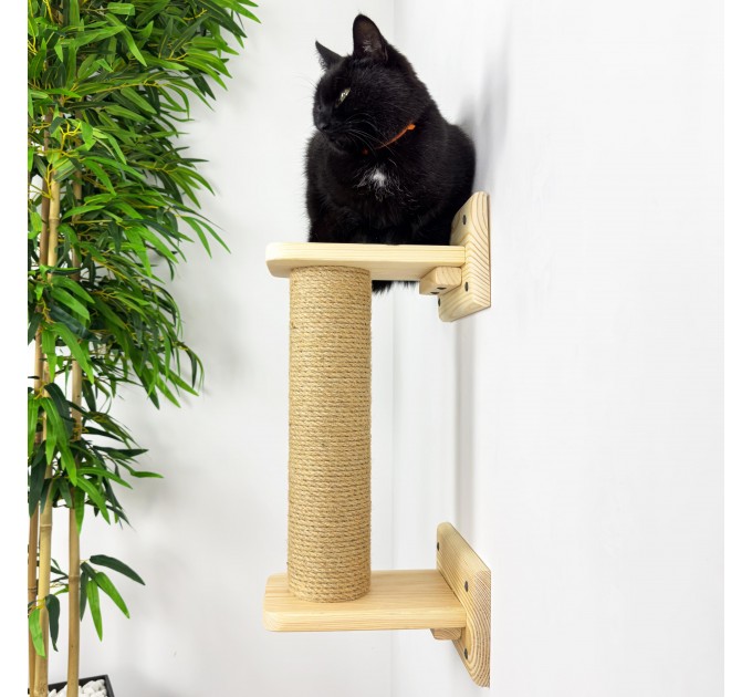 Kitten climbing pole with rope for active play