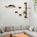 Wooden wall mounted furniture set for cats