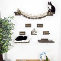Cat bridge for wall black with 5 steps, cat wall shelves cat wall furniture