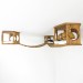 Hexagon shelves with ceiling mounted bridge - wooden ceiling playground set