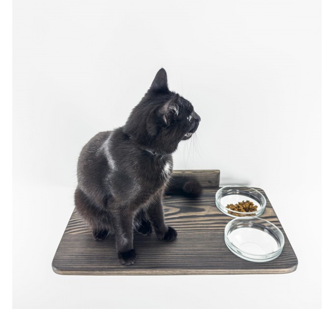 Wall mounted shelf with space for bowls