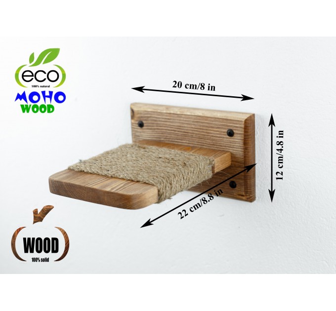 Wooden kitten wall furniture with steps