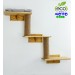 Cat shelves three step wooden bed - Multi-level natural pet haven