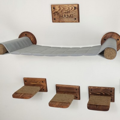 Cat hammock, wooden wall bed