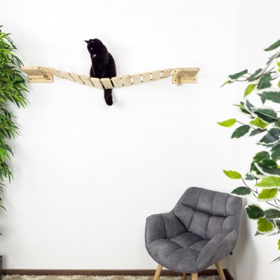Wooden cat bridge – ceiling walkway & wall-mounted furniture