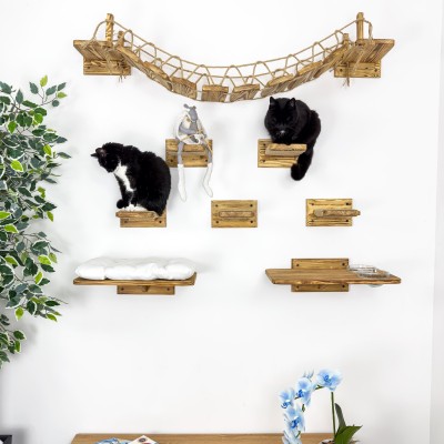 Cat play furniture, kitten floating wall shelves