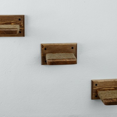 Set of 3 cat steps with rope, kitten scratching furniture