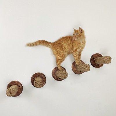 Set of 5 cat steps with sisal rope