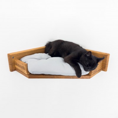 Corner cat bed wall mounted - Floating shelf for feline comfort