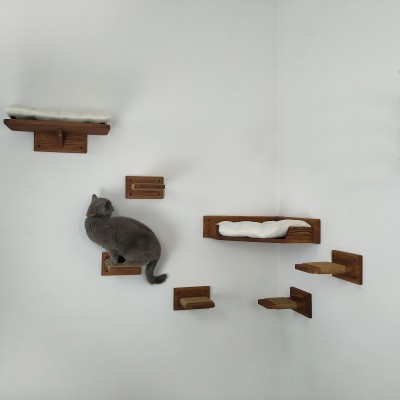 Wall mounted cat furniture set