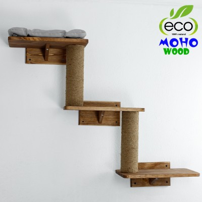 Wall mounted cat shelves and beds combo