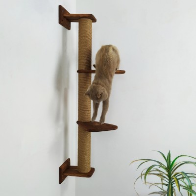 Large cat wooden scratch tower with 3 sections