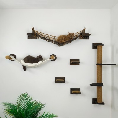 Comfortable modern furniture set for cats, sleek haven for pet relaxation