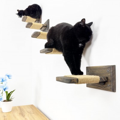 Wall-mounted cat stairs, set of 6 steps