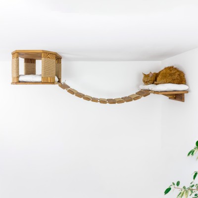 Modern cat furniture wooden bed and bridge